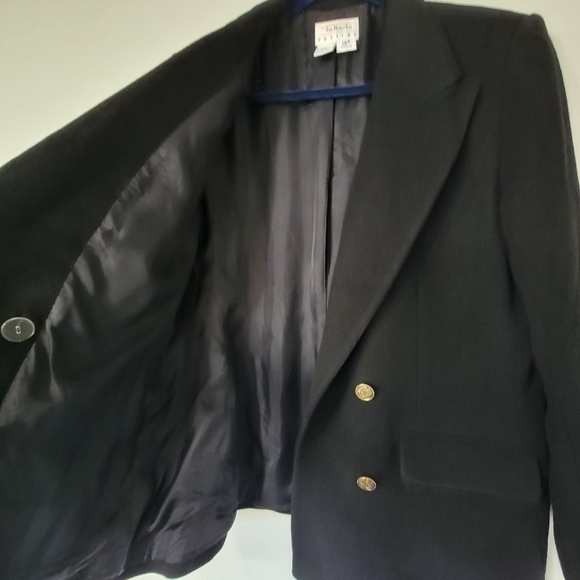 Talbots Petites Black Wool Cashmere Blend Coat Size 16P - Picture 9 of 10
